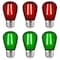 Luxrite S14 LED Edison Red and Green Light Bulbs 0.5W Colored Bulb for String Lights E26 Base, 3PK LR21730 LR21732-3PC - alternate 1